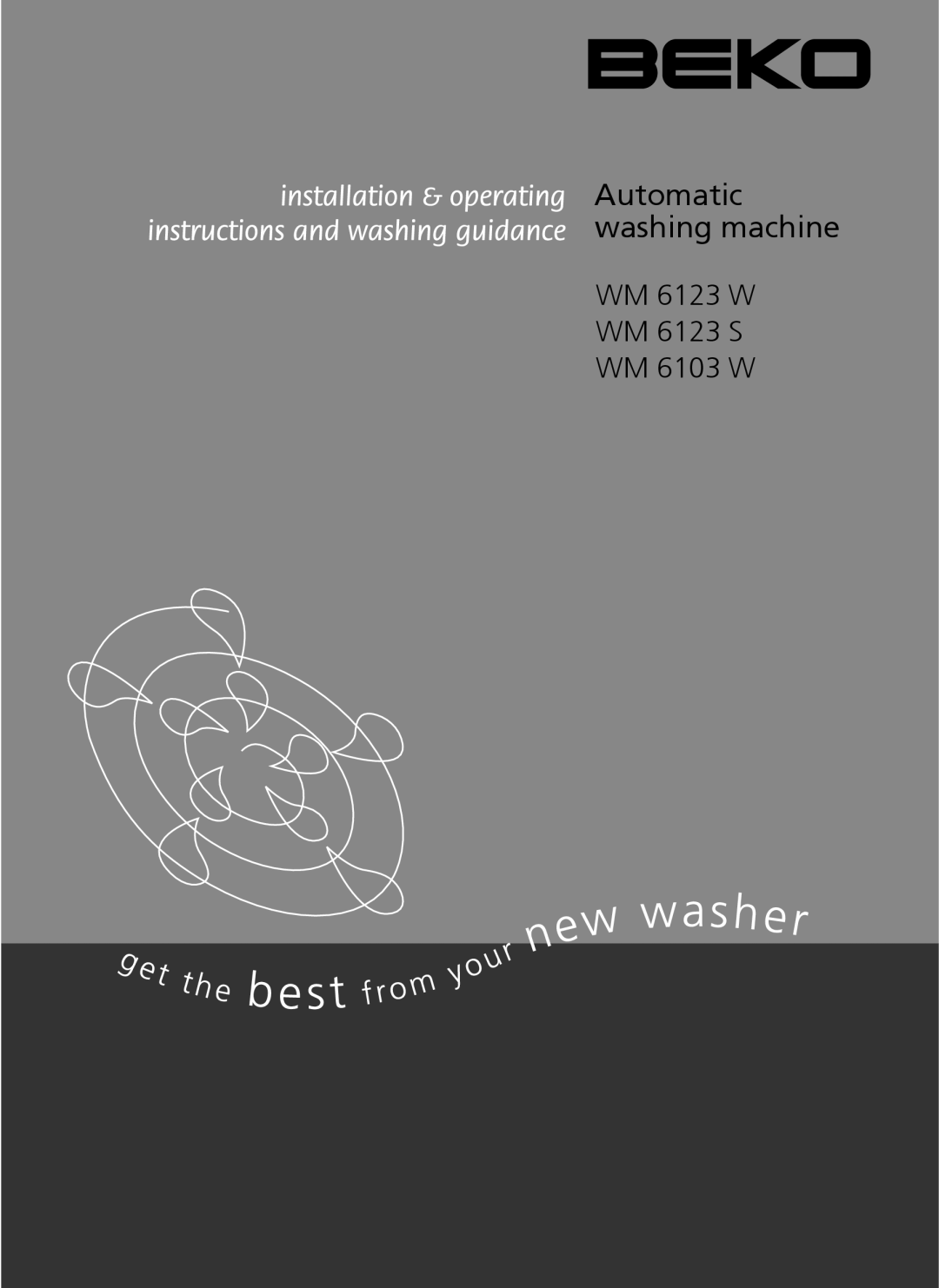 Beko WM 6103 W manual Automatic washing machine 