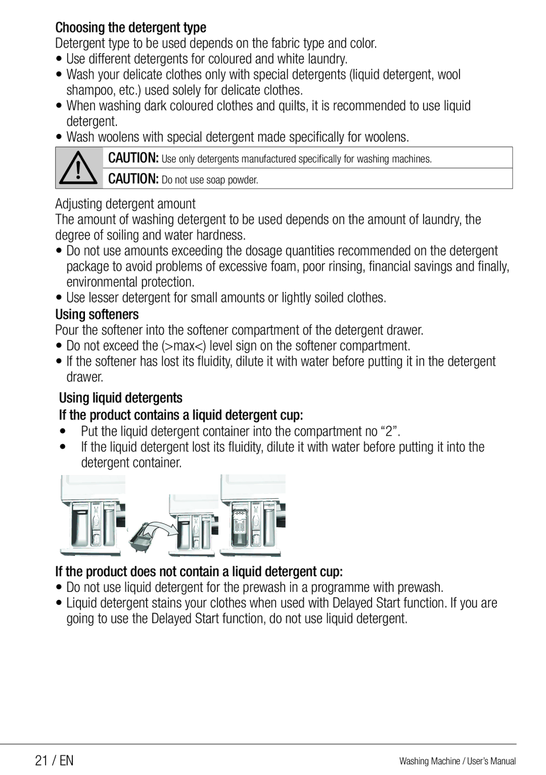 Beko WMG 10454 W user manual 21 / EN 