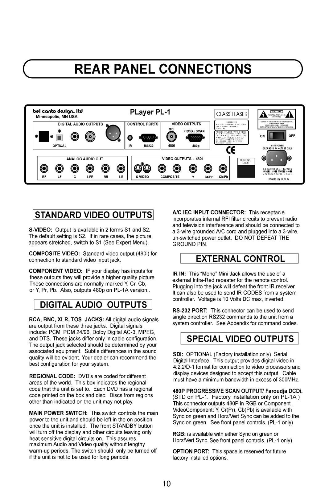 Bel Canto Design PL-1A manual 