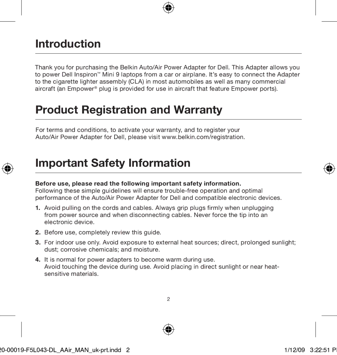 Belkin 0-00019-F5L043 user manual Introduction 