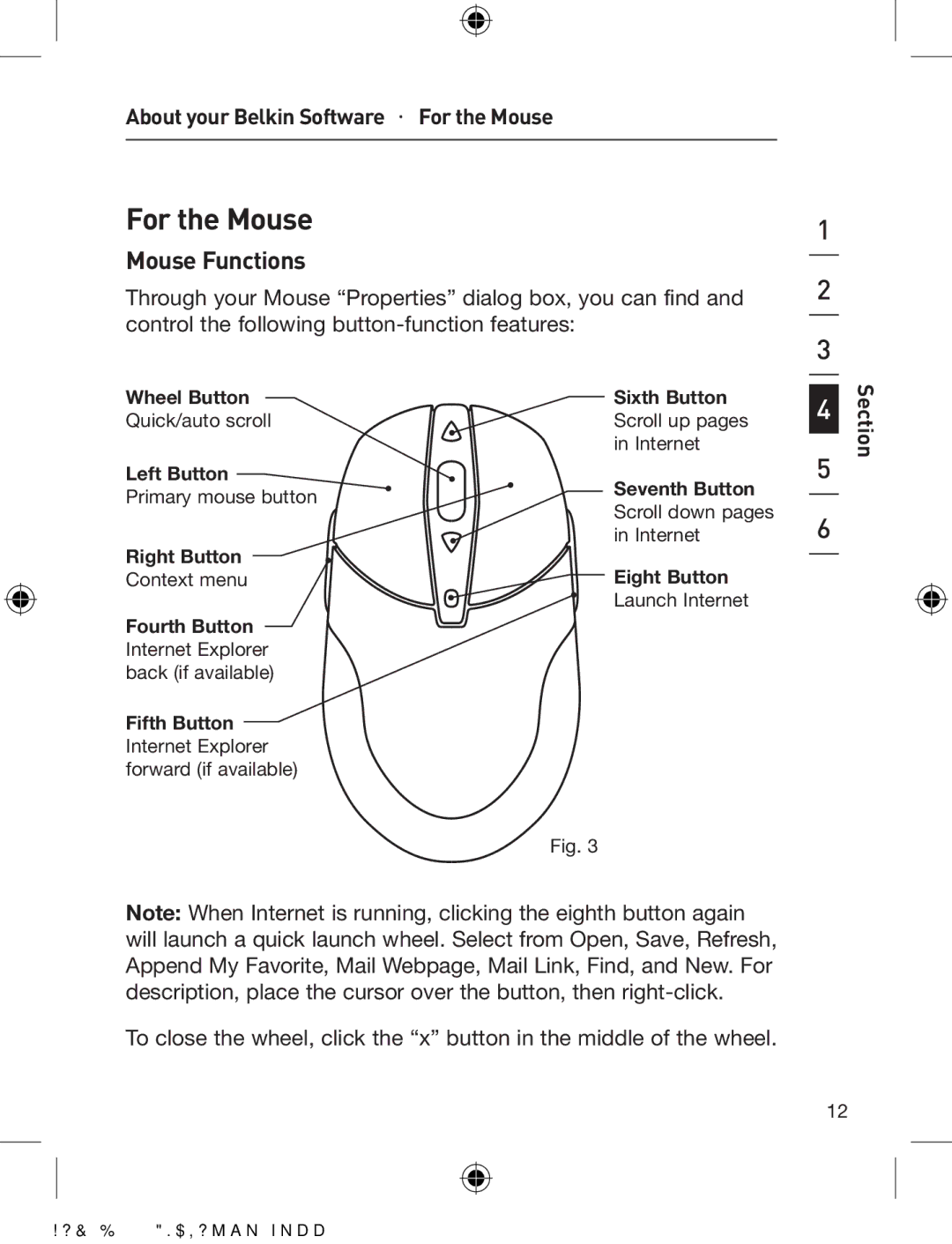 Belkin 280 manual Mouse Functions, About your Belkin Software For the Mouse 