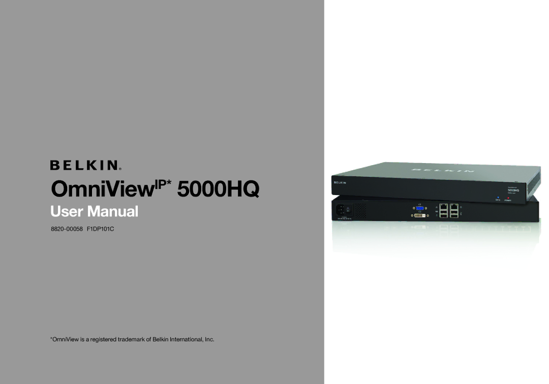 Belkin user manual OmniViewIP* 5000HQ 