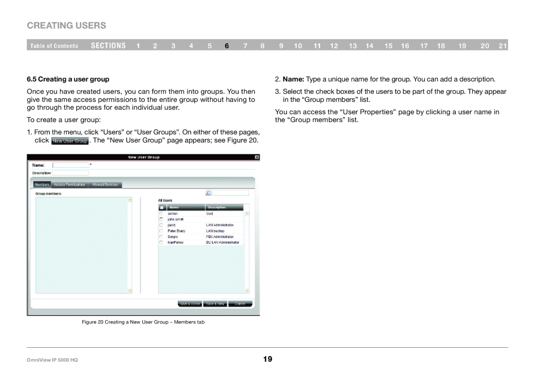 Belkin 5000HQ user manual Creating a user group, Creating a New User Group Members tab 