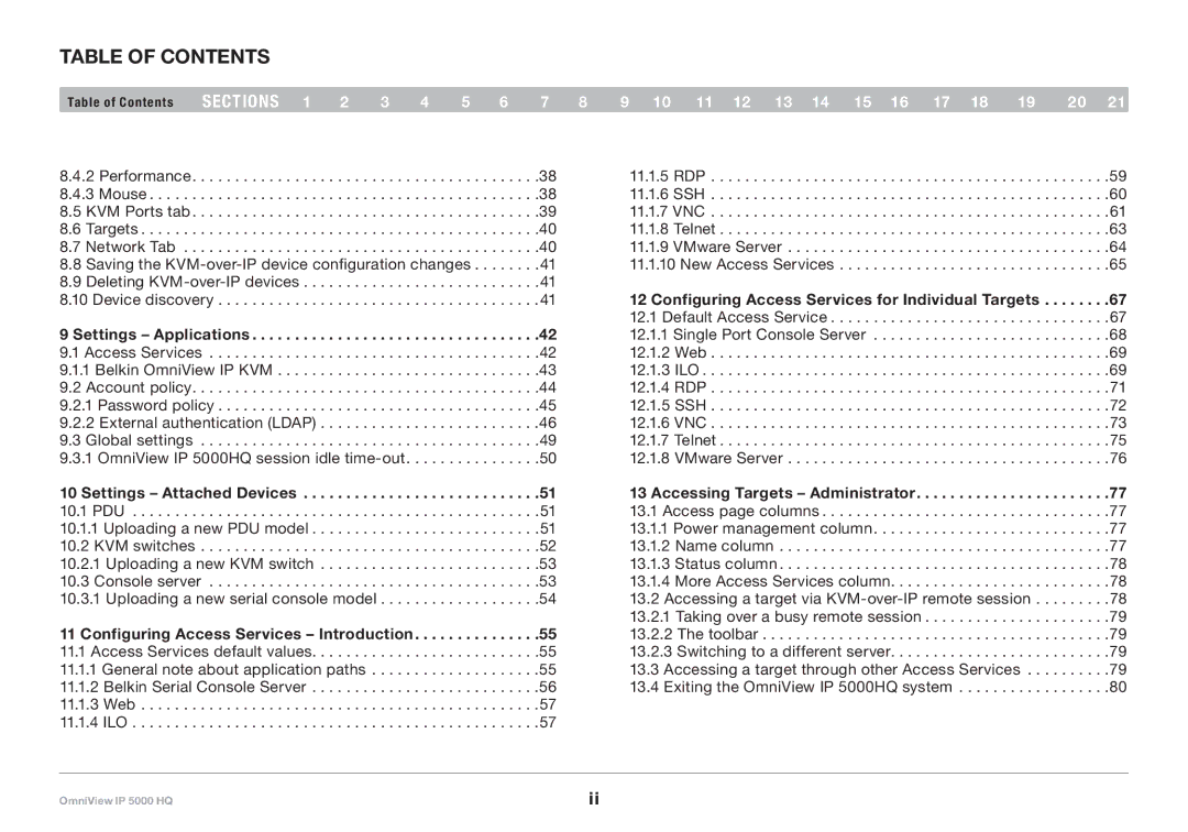 Belkin 5000HQ user manual Configuring Access Services for Individual Targets, Settings Applications 