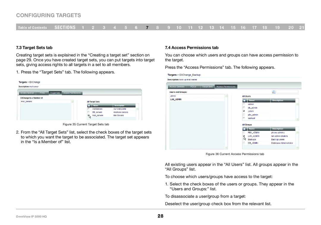 Belkin 5000HQ user manual Current Target Sets tab 