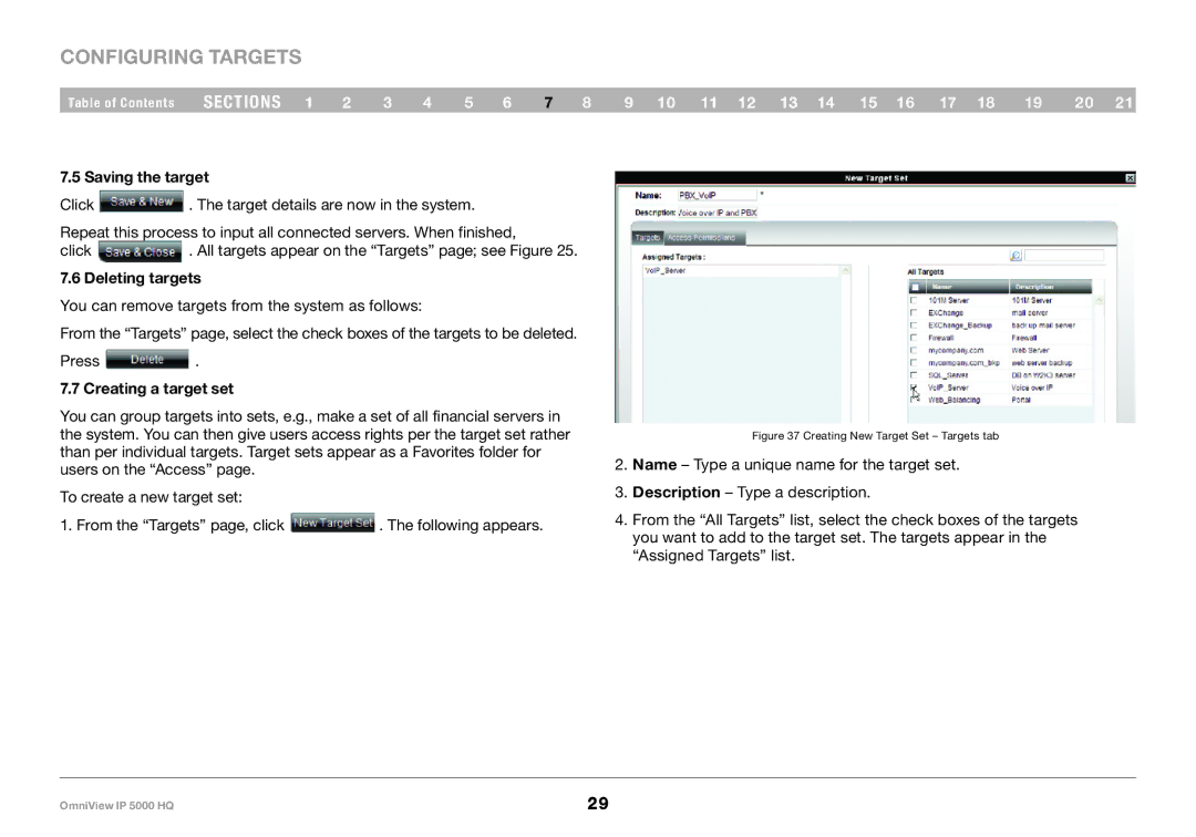 Belkin 5000HQ user manual Saving the target, Deleting targets, Creating a target set 