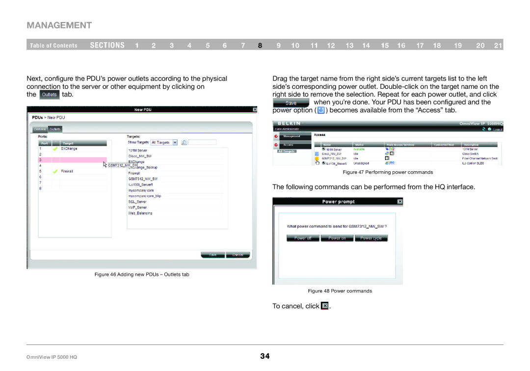 Belkin 5000HQ user manual Following commands can be performed from the HQ interface 