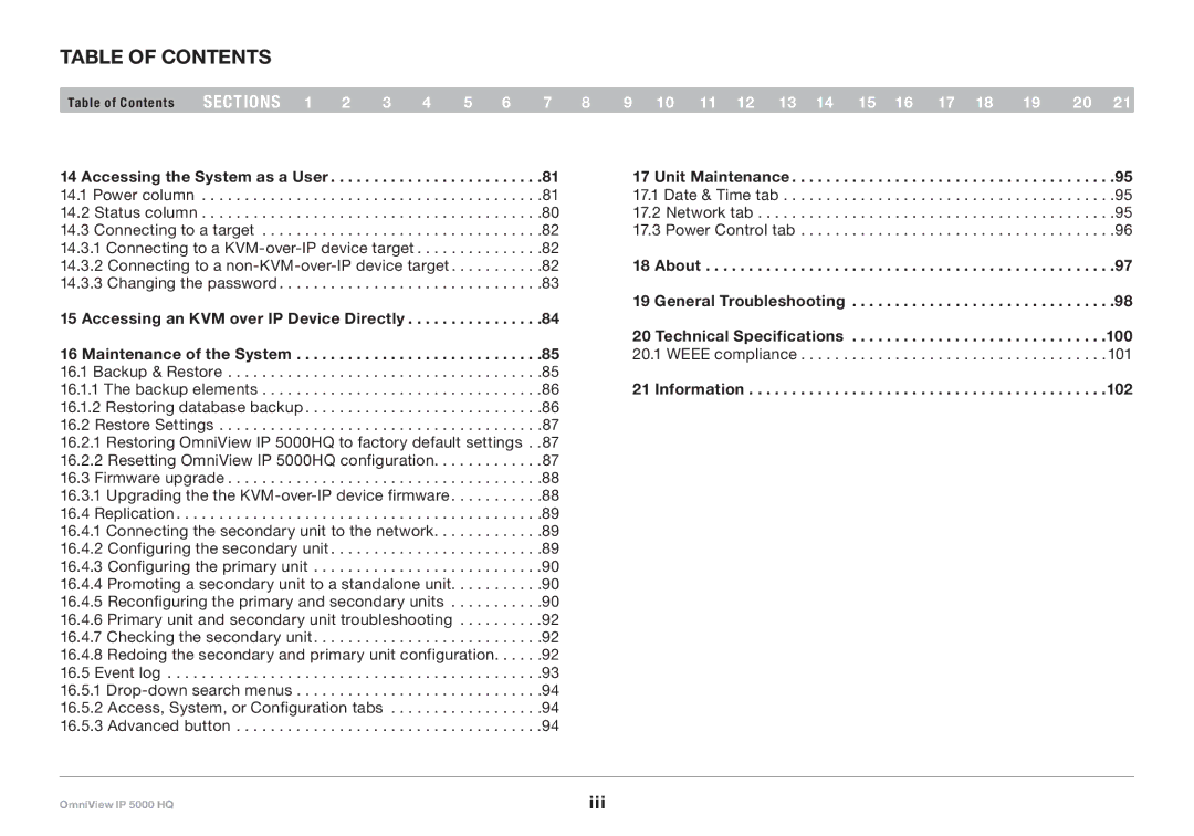 Belkin 5000HQ user manual Accessing the System as a User, Unit Maintenance 