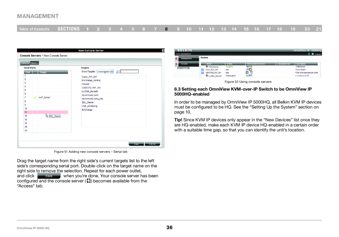 Belkin 5000HQ user manual Adding new console servers Serial tab 