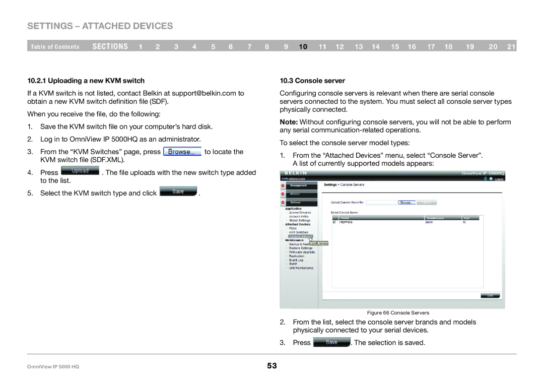 Belkin 5000HQ user manual Uploading a new KVM switch, Console server 