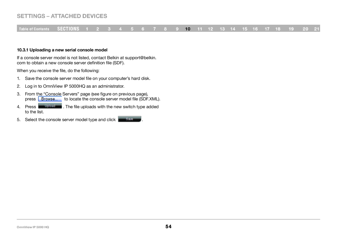 Belkin 5000HQ user manual Uploading a new serial console model 