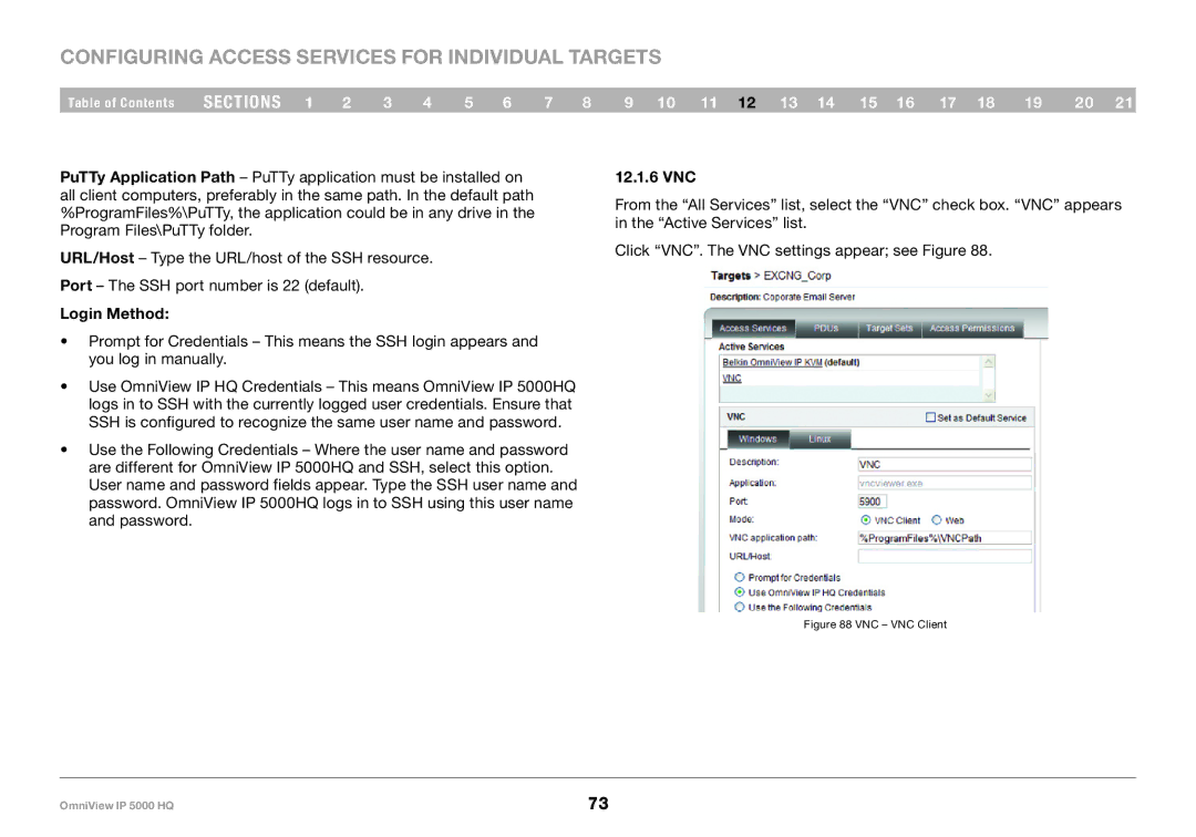 Belkin 5000HQ user manual 12..1..6 VNC, VNC VNC Client 