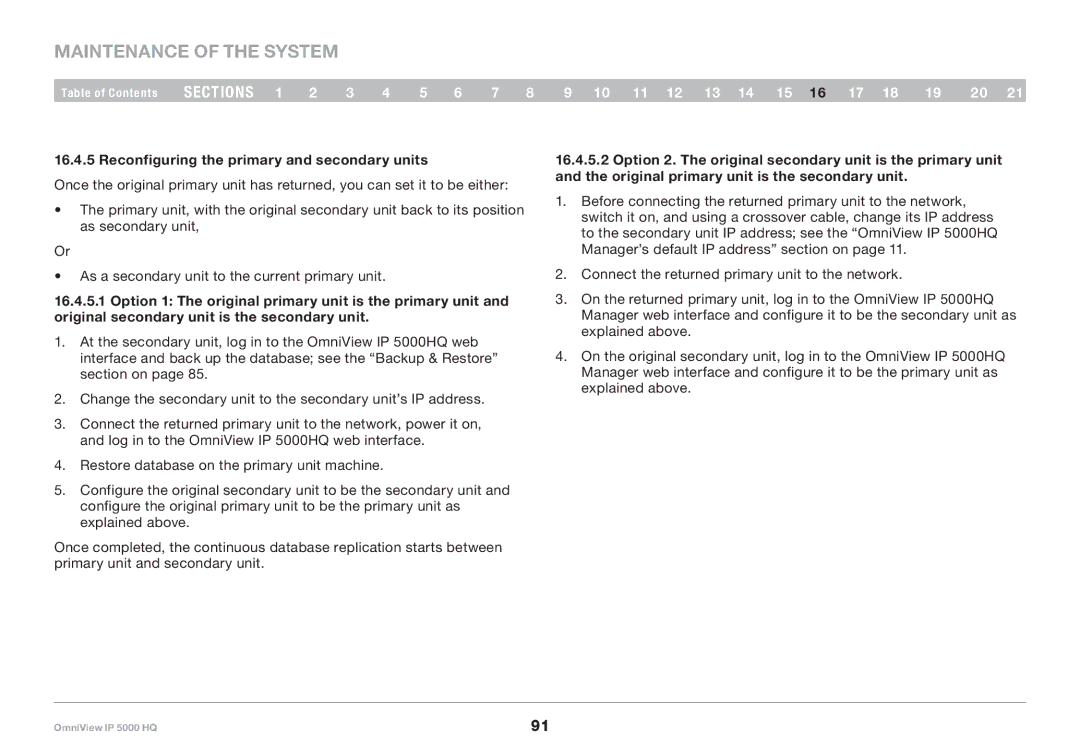 Belkin 5000HQ user manual Reconfiguring the primary and secondary units 