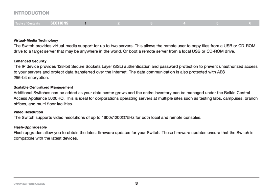 Belkin 5216K, IP 5232K user manual Introduction, sections, bit encryption 