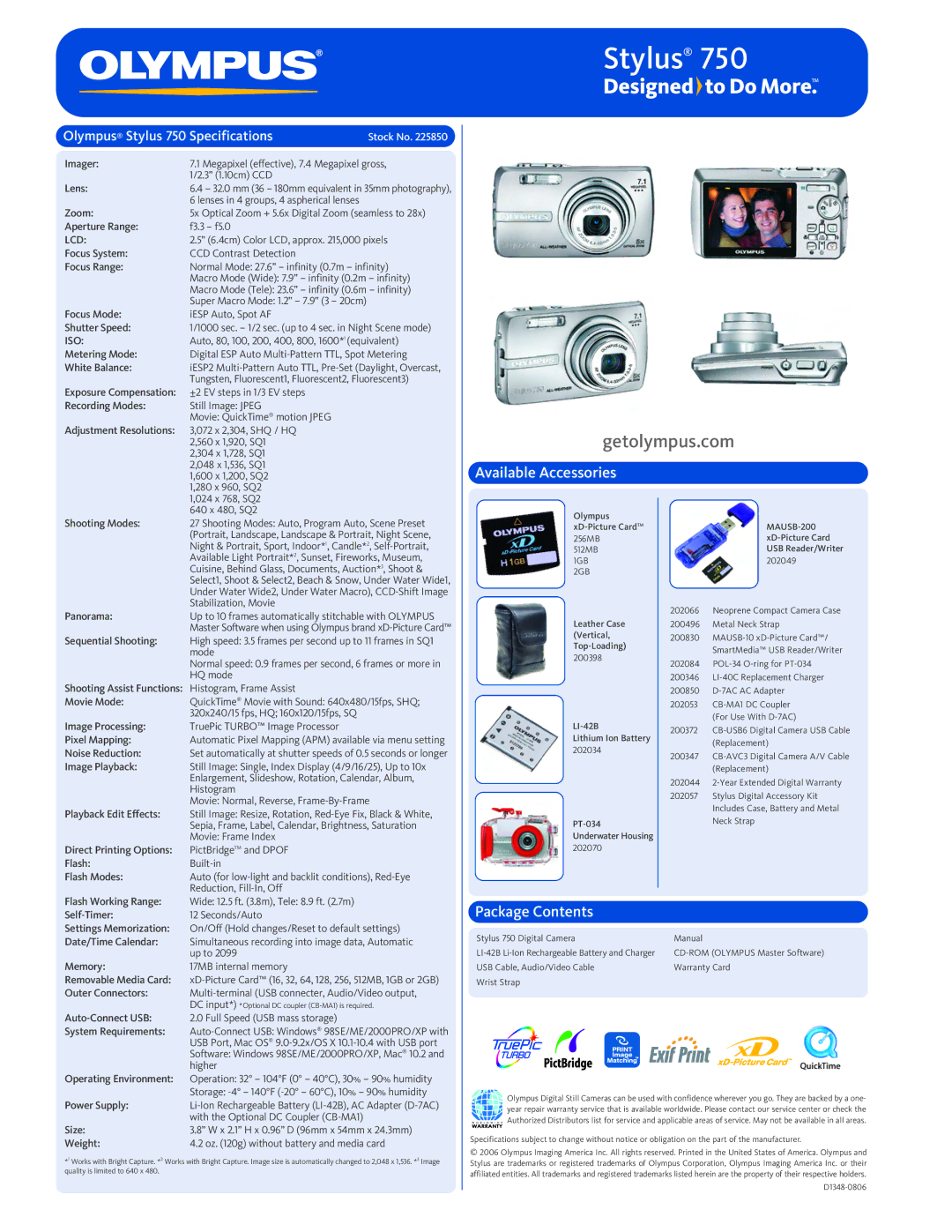 Belkin 750 manual Available Accessories, Package Contents 