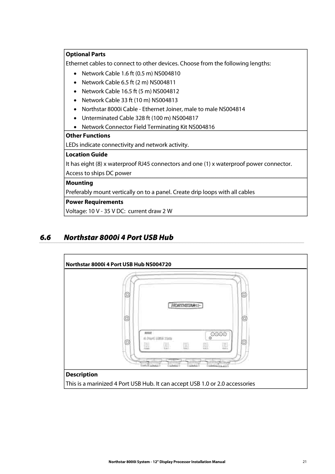 Belkin 8000I installation manual Northstar 8000i 4 Port USB Hub, Power Requirements 