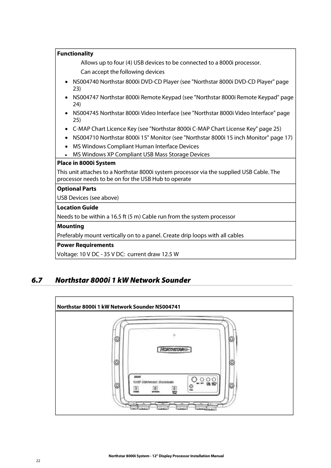 Belkin 8000I installation manual Northstar 8000i 1 kW Network Sounder, Functionality 