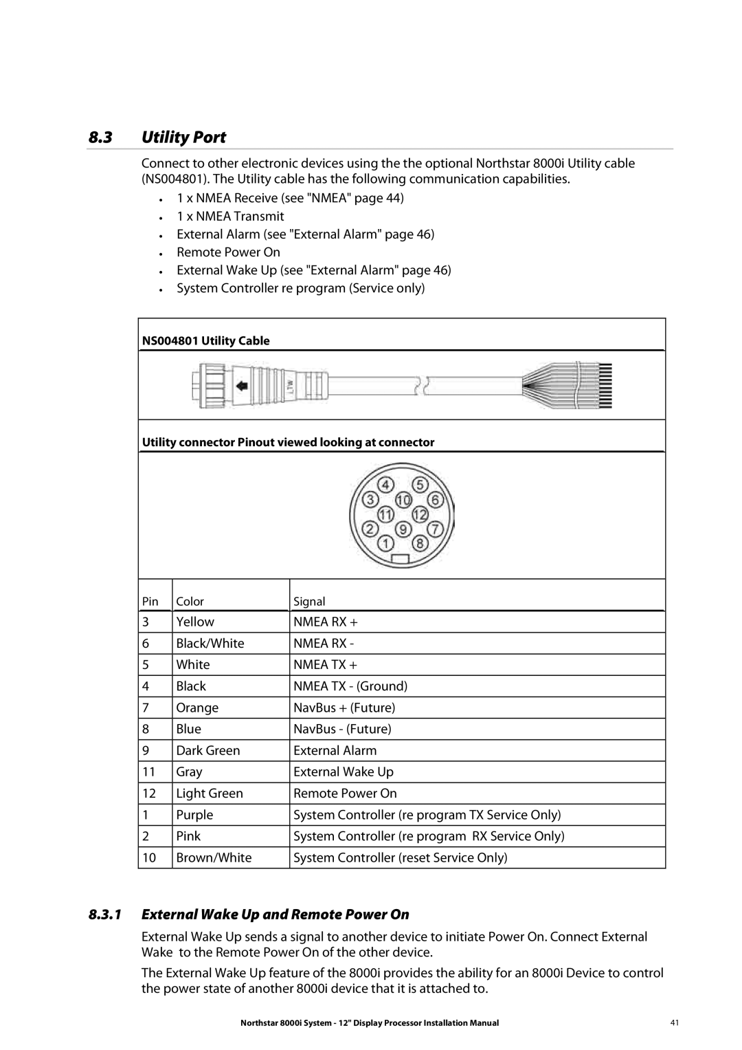 Belkin 8000I installation manual Utility Port, External Wake Up and Remote Power On 