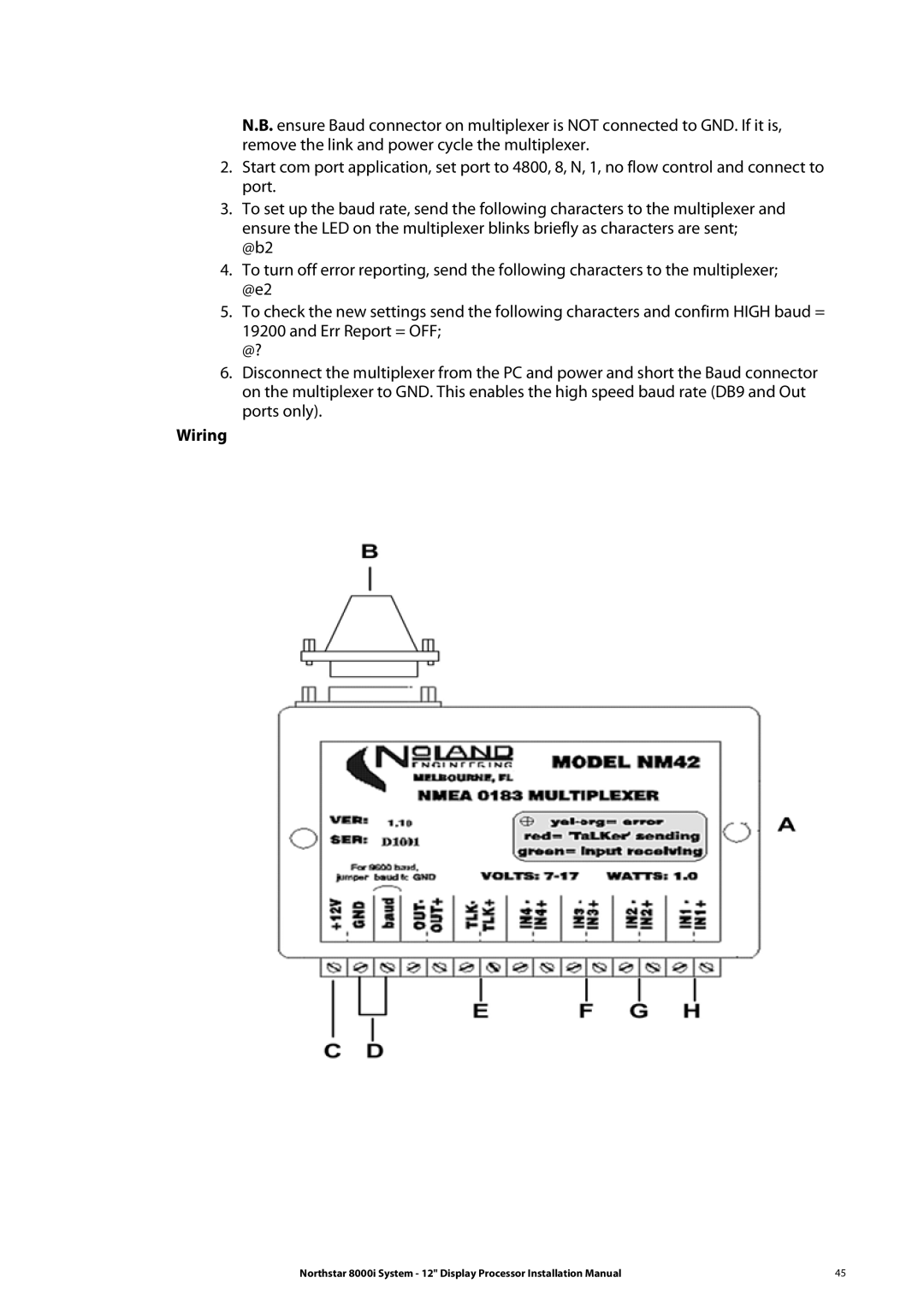 Belkin 8000I installation manual Wiring 