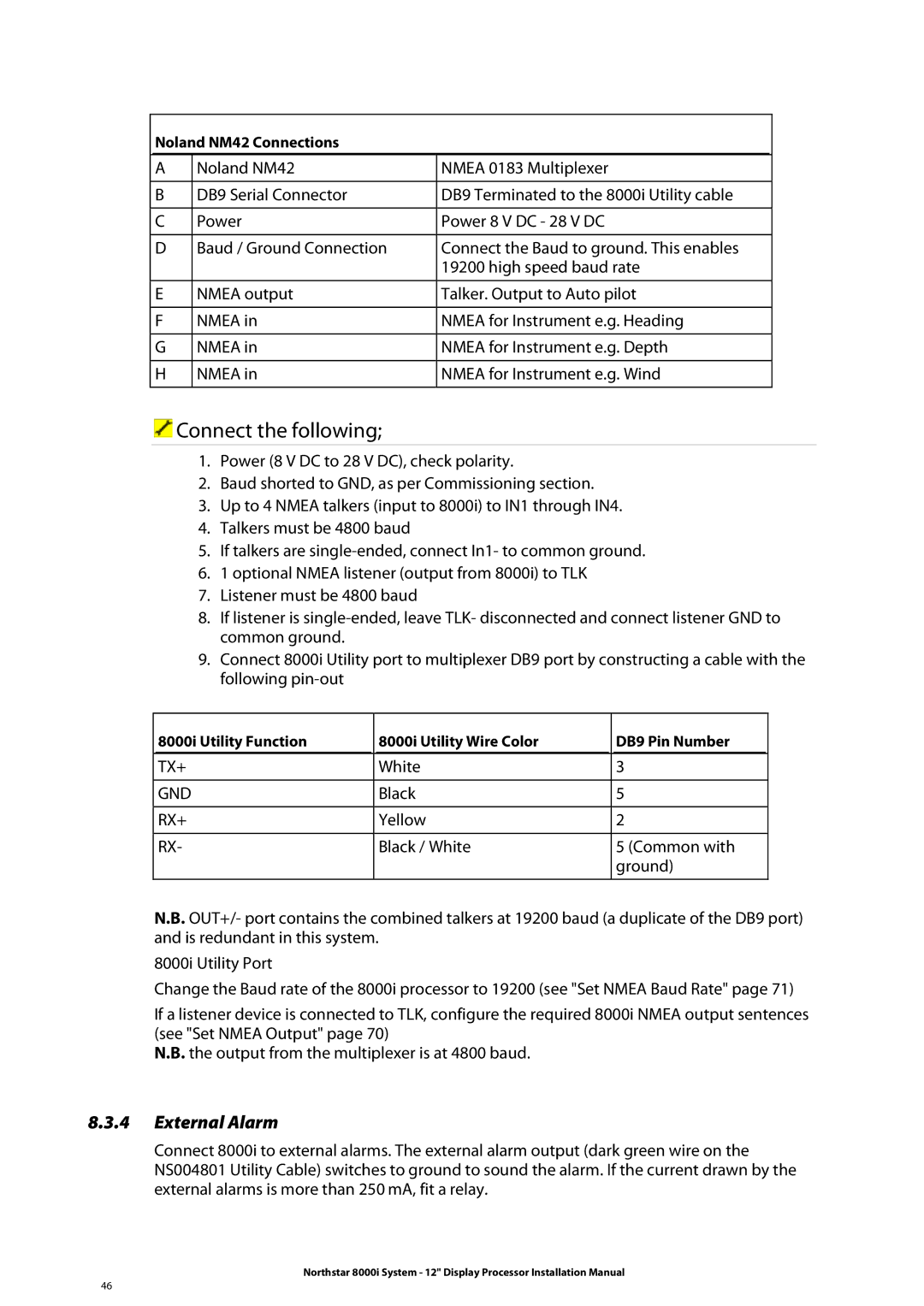 Belkin 8000I installation manual Connect the following, External Alarm 