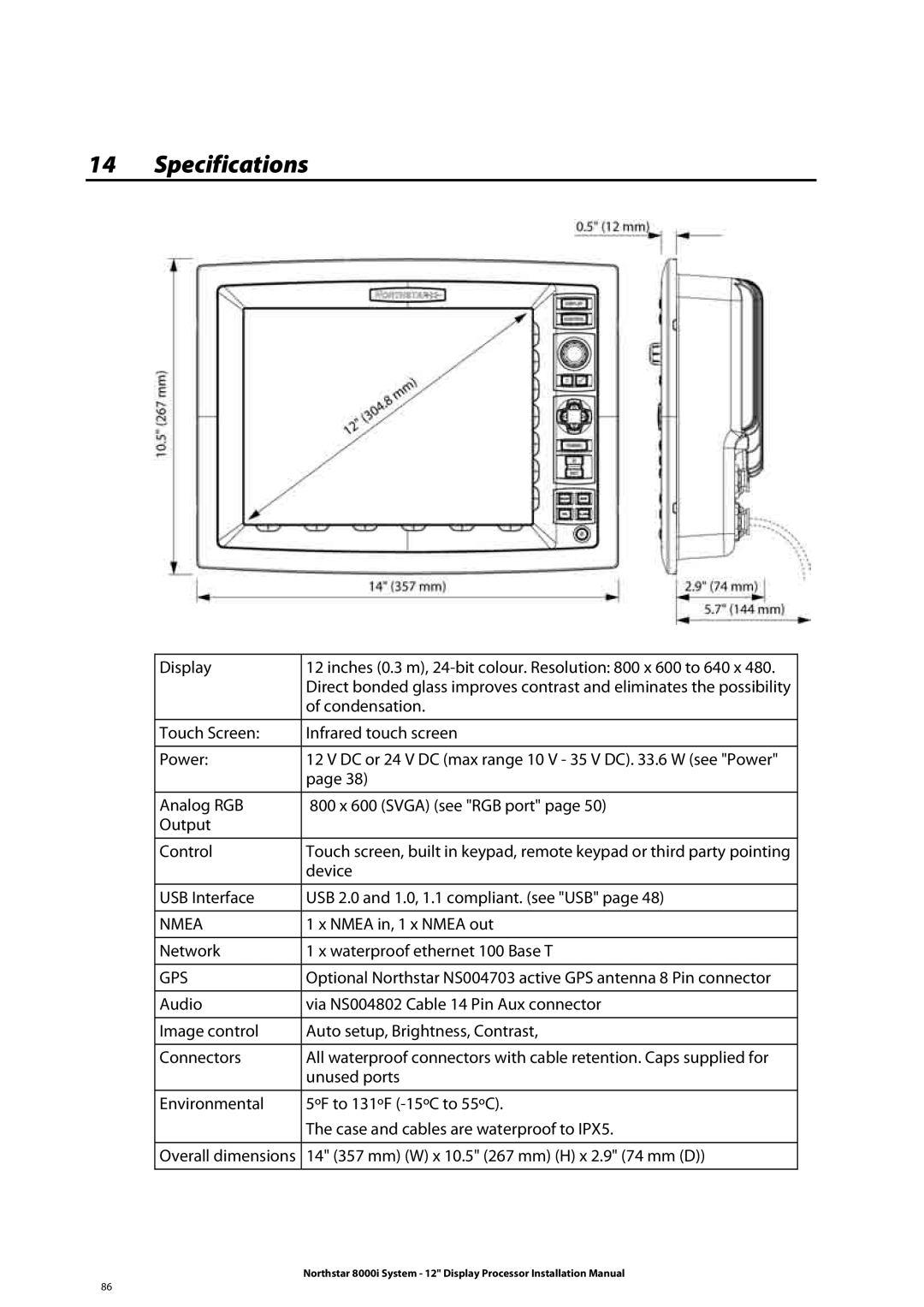 Belkin 8000I installation manual Specifications, Display 