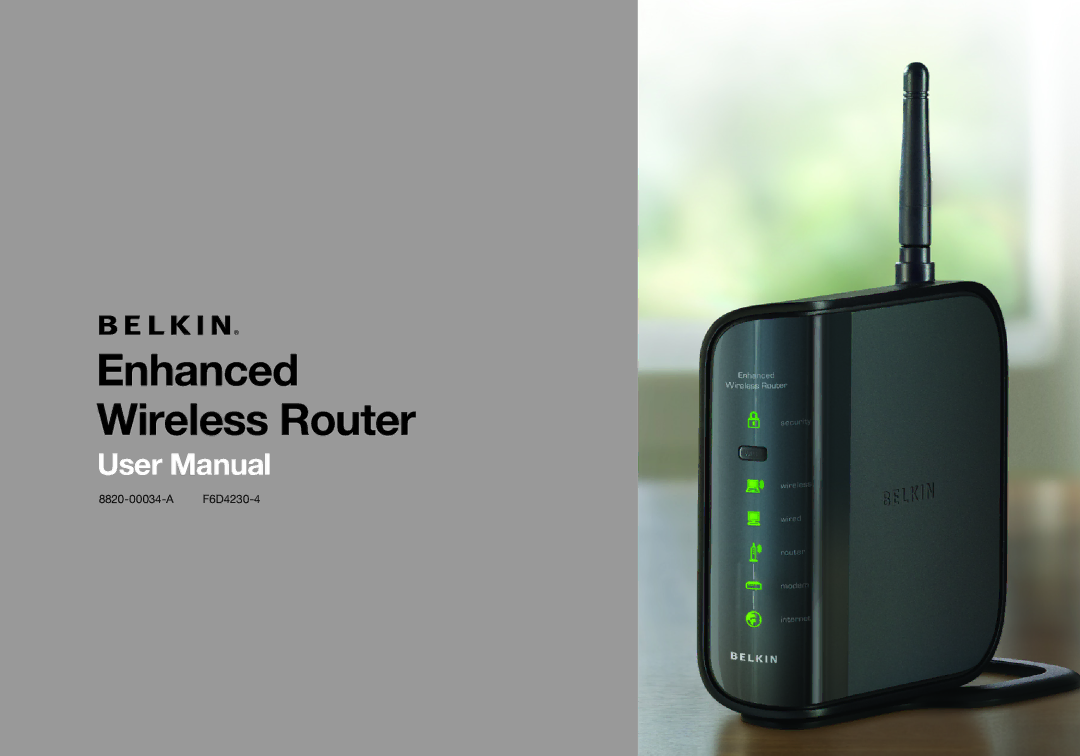 Belkin 8820-00034-A user manual Enhanced Wireless Router 