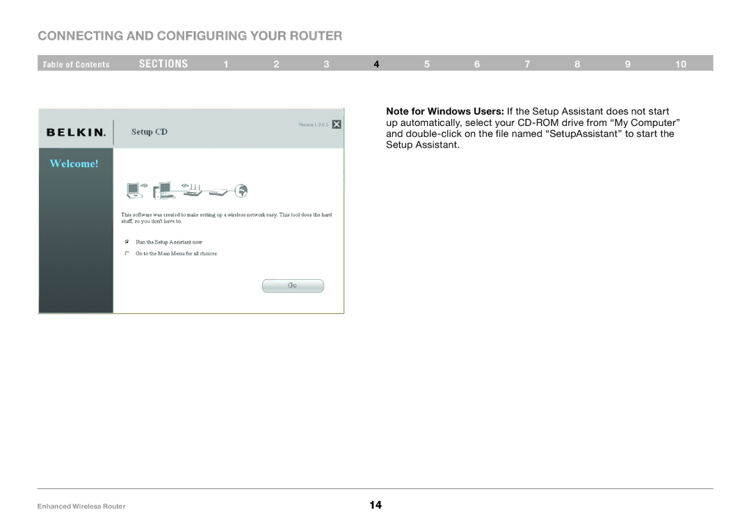 Belkin 8820-00034-A user manual Connecting and Configuring your Router 