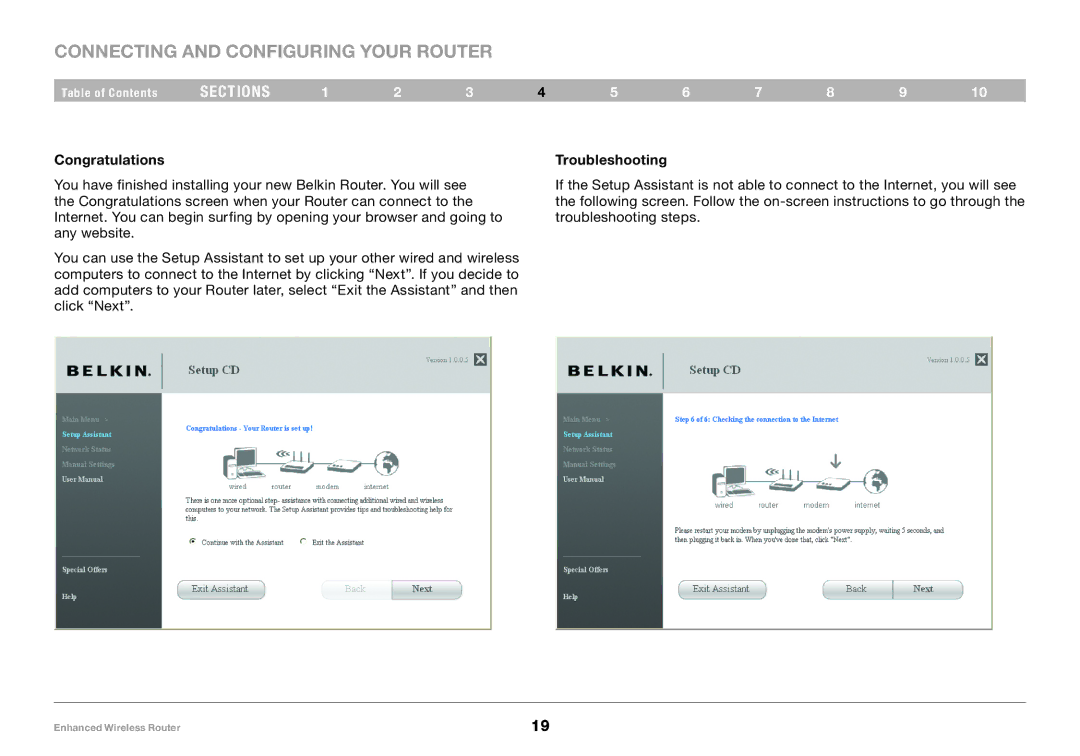 Belkin 8820-00034-A user manual Congratulations Troubleshooting 