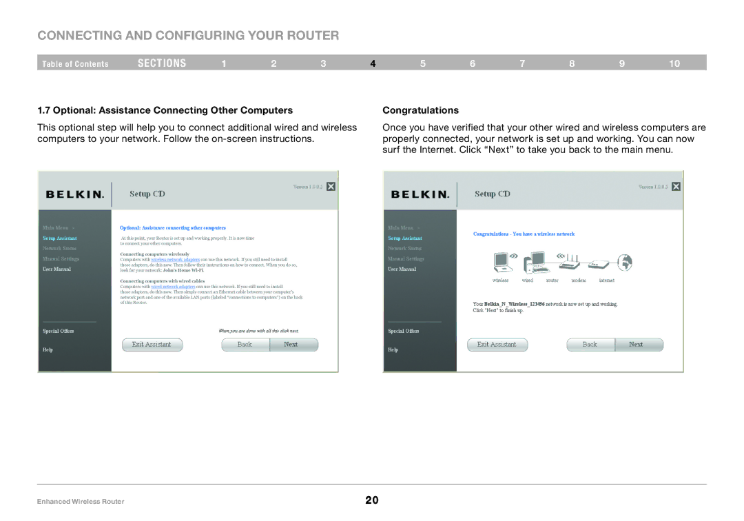 Belkin 8820-00034-A user manual Connecting and Configuring your Router 