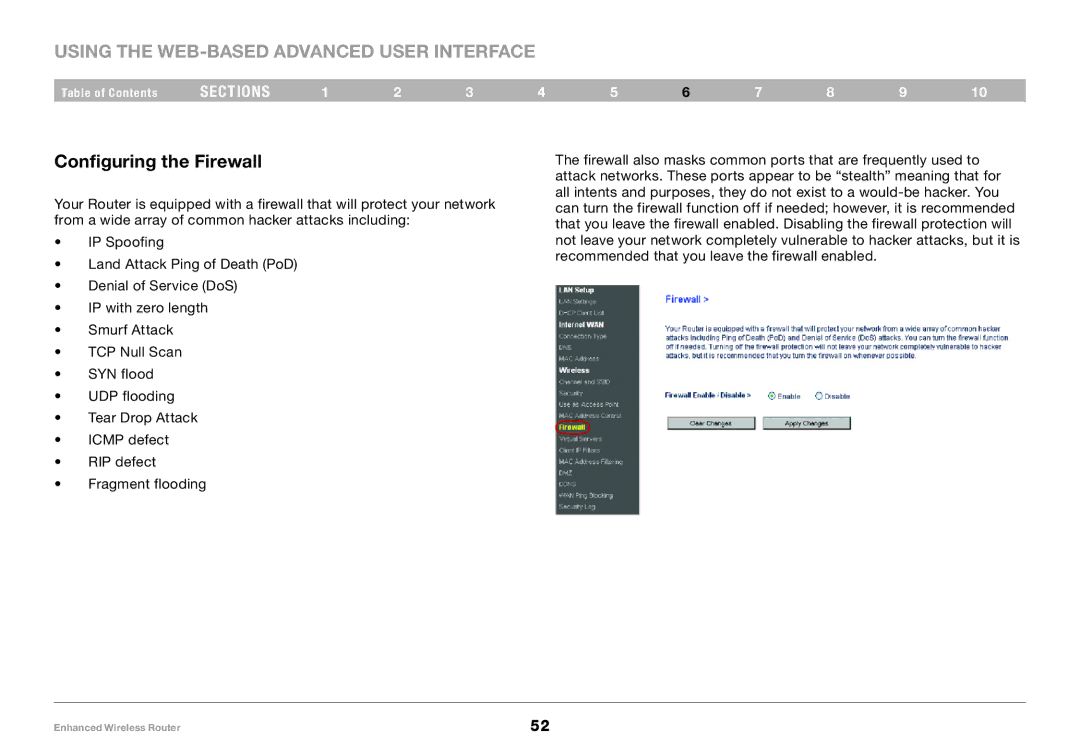 Belkin 8820-00034-A user manual Configuring the Firewall 