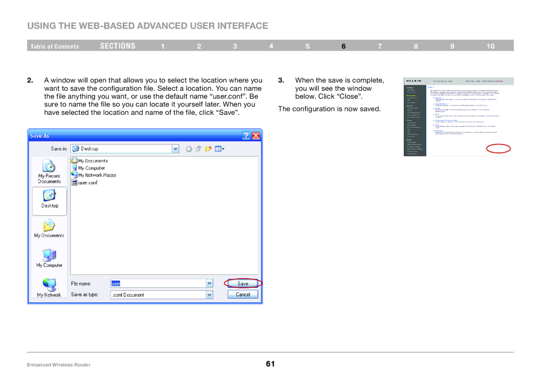 Belkin 8820-00034-A user manual Using the Web-Based Advanced User Interface 