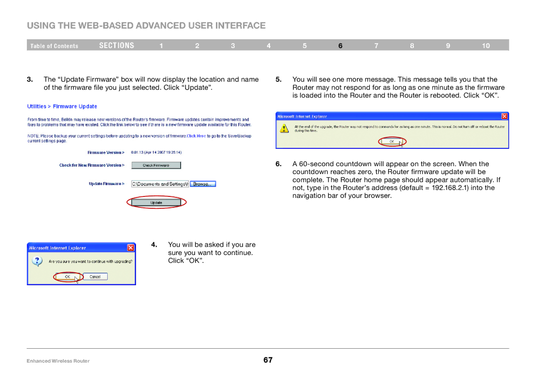 Belkin 8820-00034-A user manual Using the Web-Based Advanced User Interface 