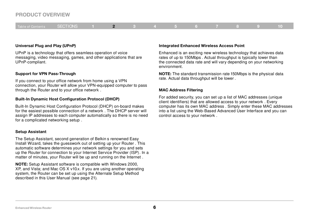 Belkin 8820-00034-A user manual Product Overview 