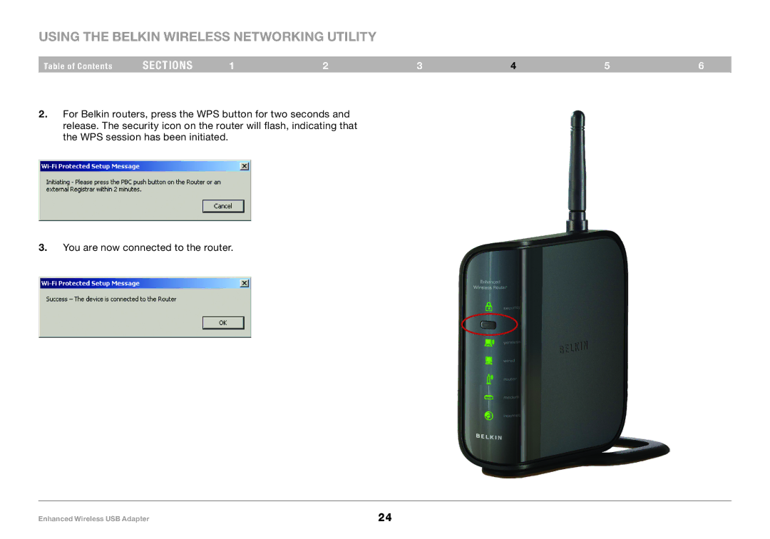 Belkin 8820-00050ea F6D4050 user manual Using the Belkin Wireless Networking Utility 