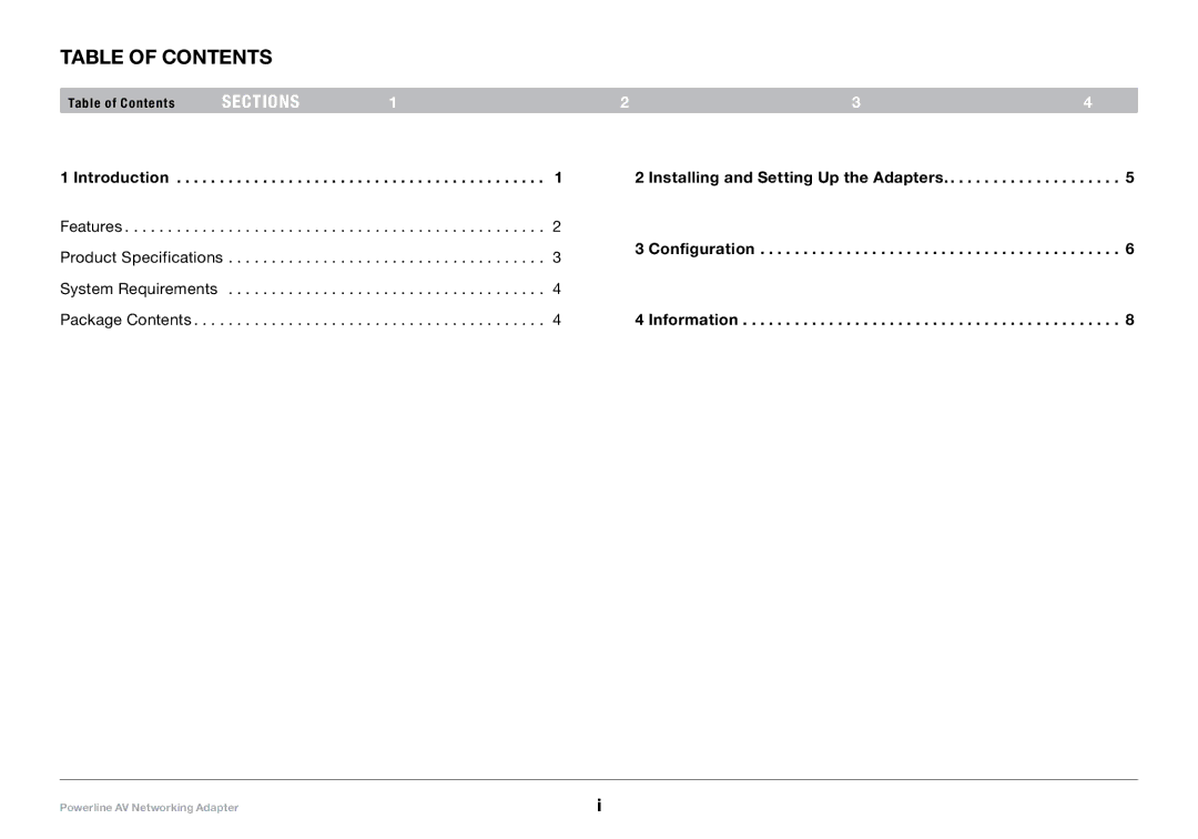 Belkin 8820-00661 Rev. A01 F5D4077 user manual Table of Contents 