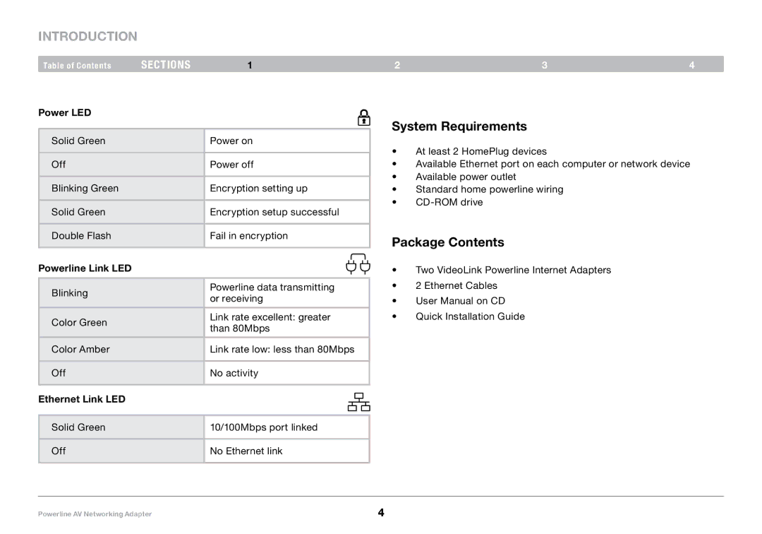 Belkin 8820-00661 Rev. A01 F5D4077 user manual System Requirements, Package Contents 