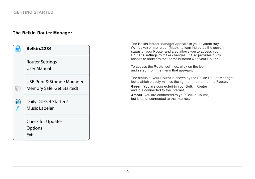 Belkin 8820AU00398 user manual Belkin.2234, Belkin Router Manager 