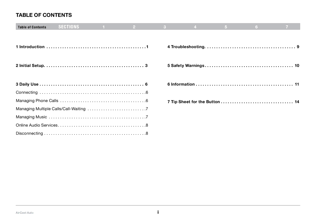 Belkin 8820tt00529 F4U037 user manual Table of Contents 