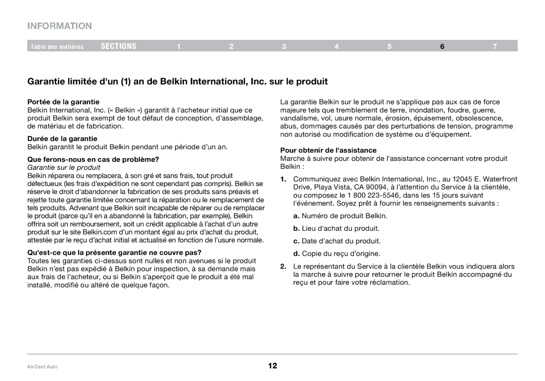 Belkin 8820tt00529 F4U037 user manual Portée de la garantie, Durée de la garantie, Que ferons-nous en cas de problème? 