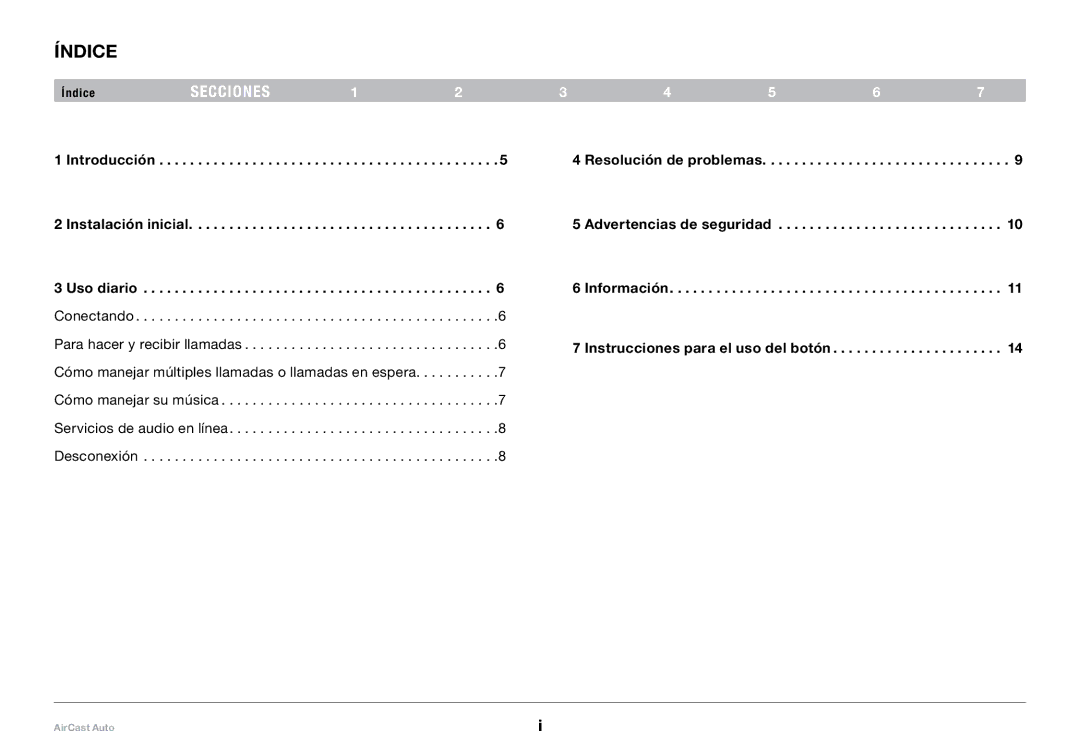 Belkin 8820tt00529 F4U037 user manual Índice, Secciones 