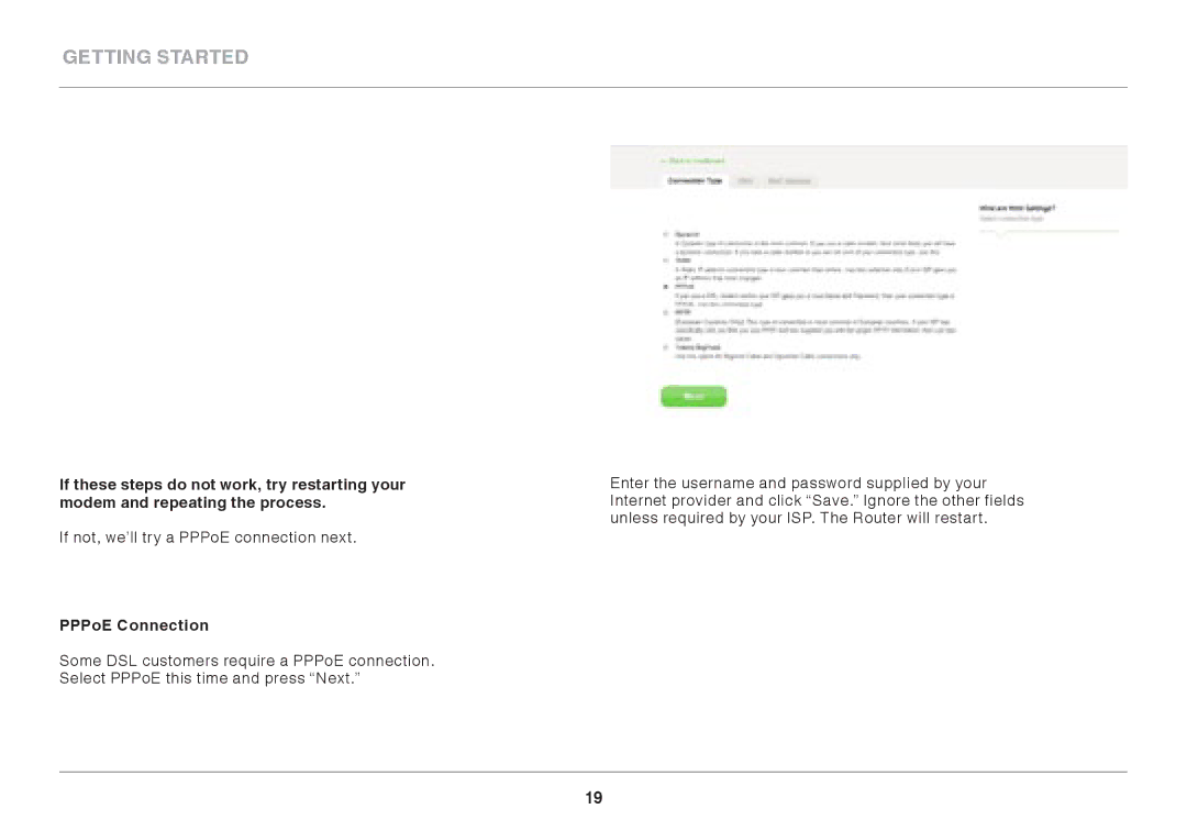 Belkin AC1800 user manual PPPoE Connection 