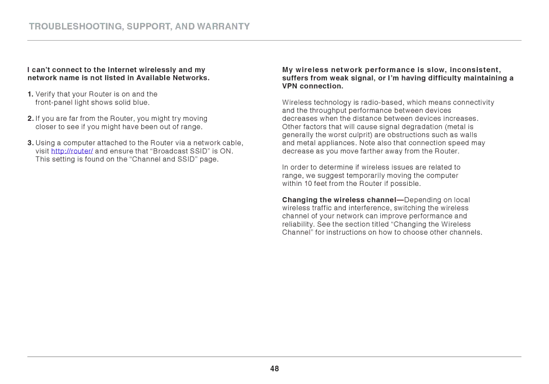 Belkin AC1800 user manual Troubleshooting, Support, and Warranty 