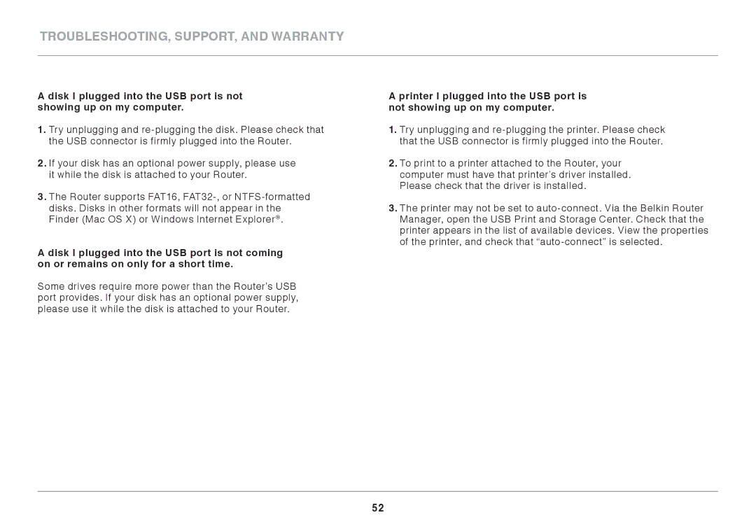 Belkin AC1800 user manual Troubleshooting, Support, and Warranty 