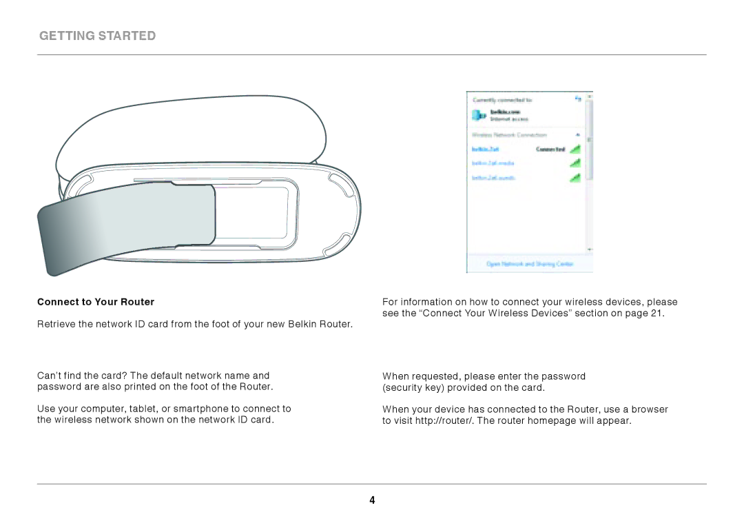 Belkin AC1800 user manual Connect to Your Router 