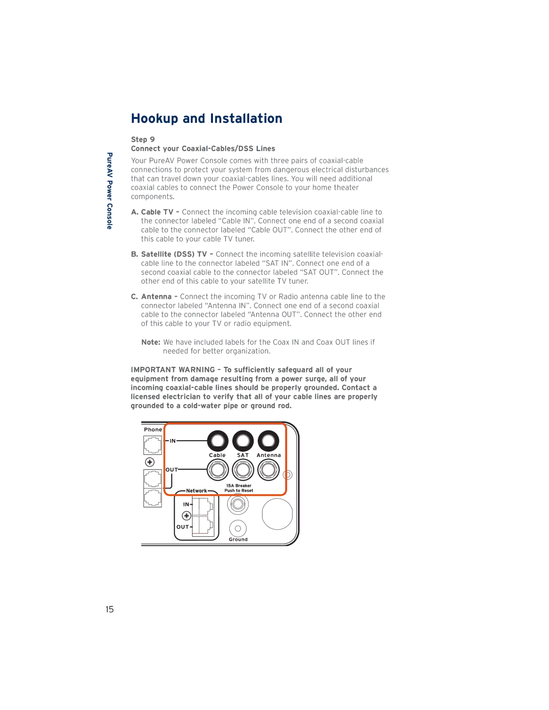 Belkin AP21300-12 user manual Step Connect your Coaxial-Cables/DSS Lines 