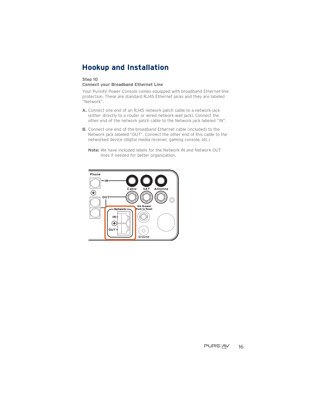 Belkin AP21300-12 user manual Step Connect your Broadband Ethernet Line 