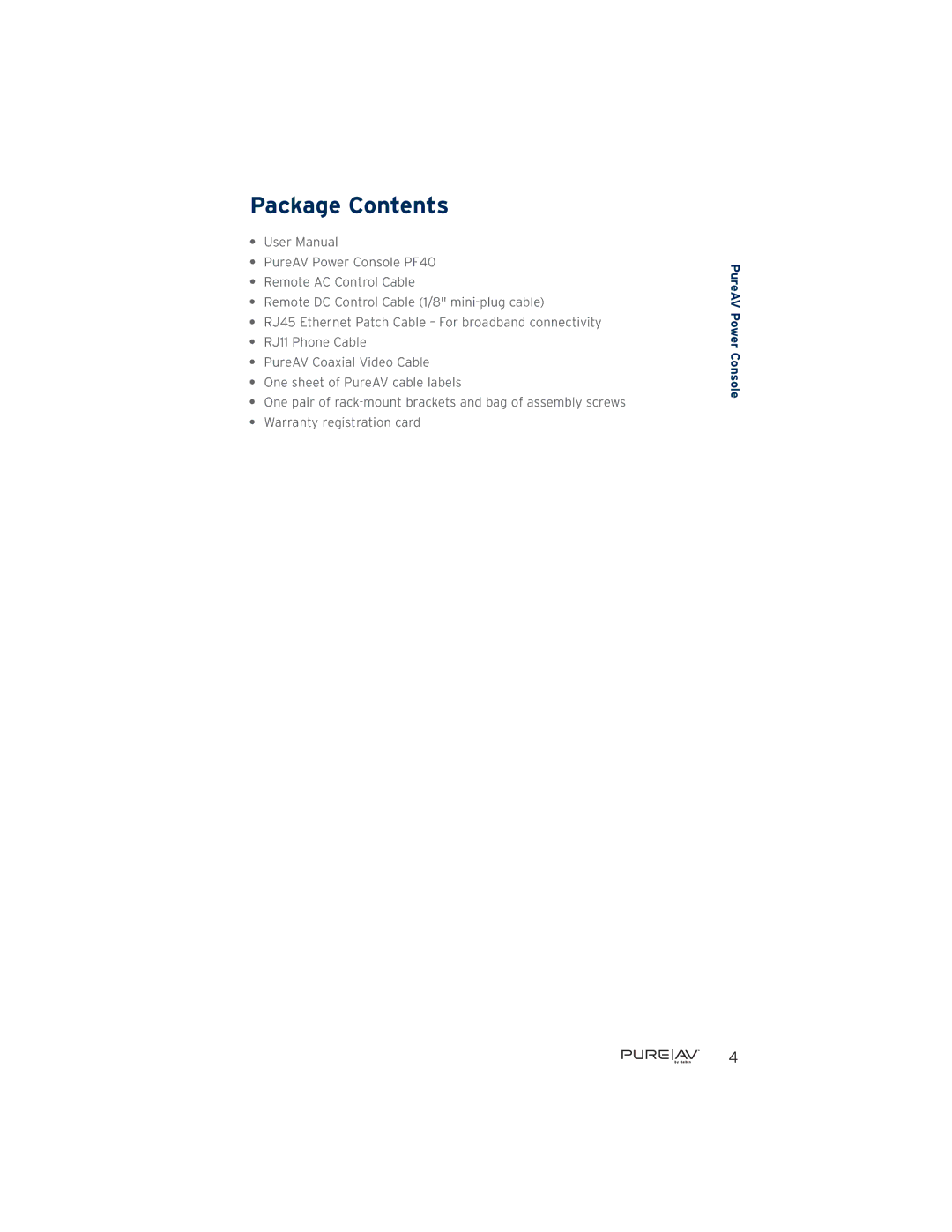 Belkin AP21300-12 user manual Package Contents 