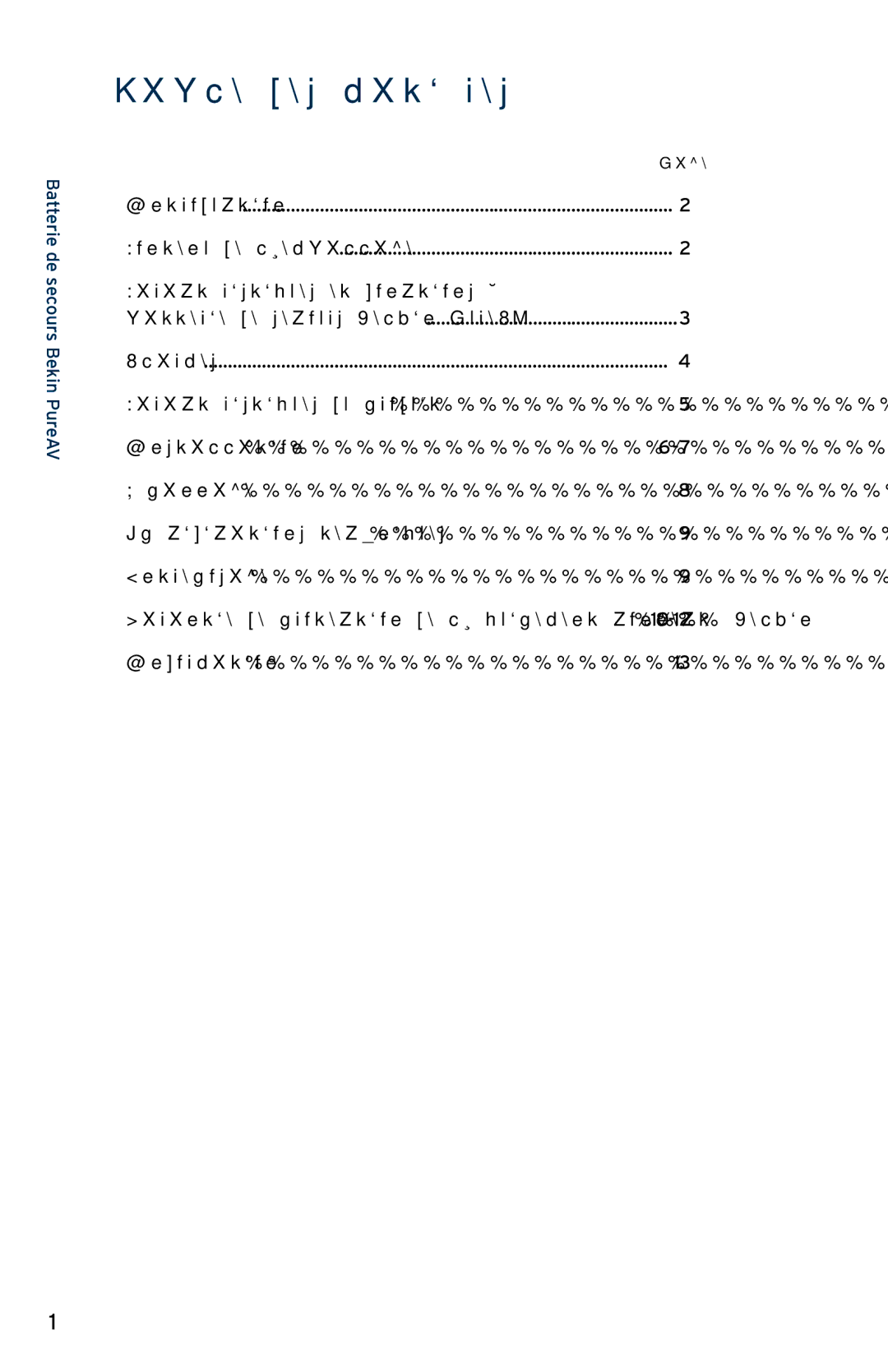 Belkin AP30800fc10-BLK user manual Table des matières, Caractéristiques et fonctions 