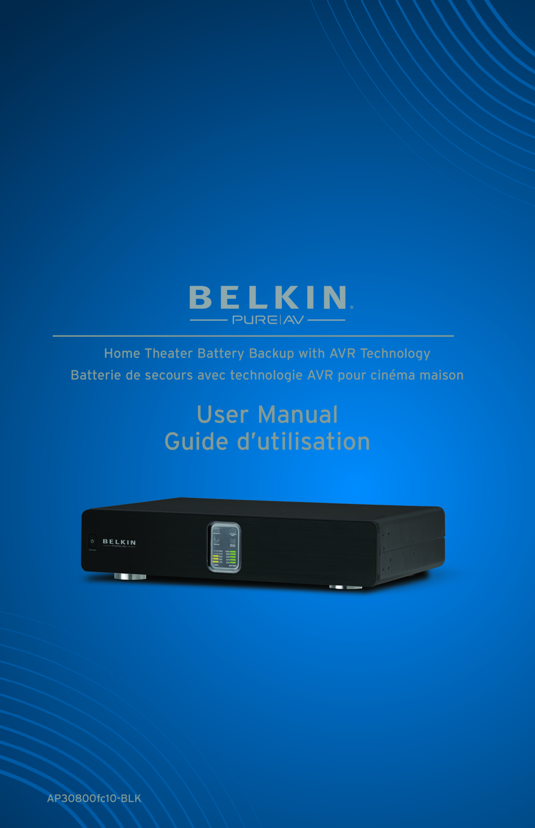 Belkin AP30800fc10-BLK user manual Home Theater Battery Backup with AVR Technology 