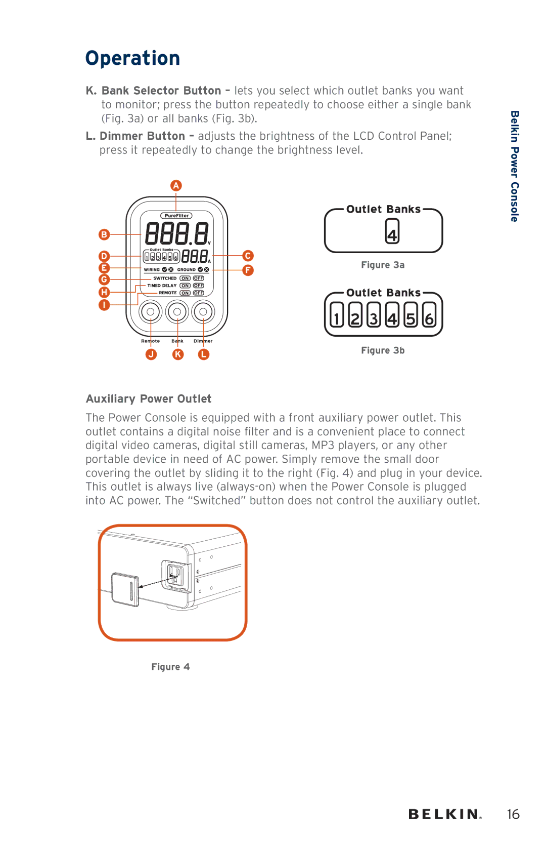 Belkin AP41300fc12-BLK user manual Auxiliary Power Outlet 